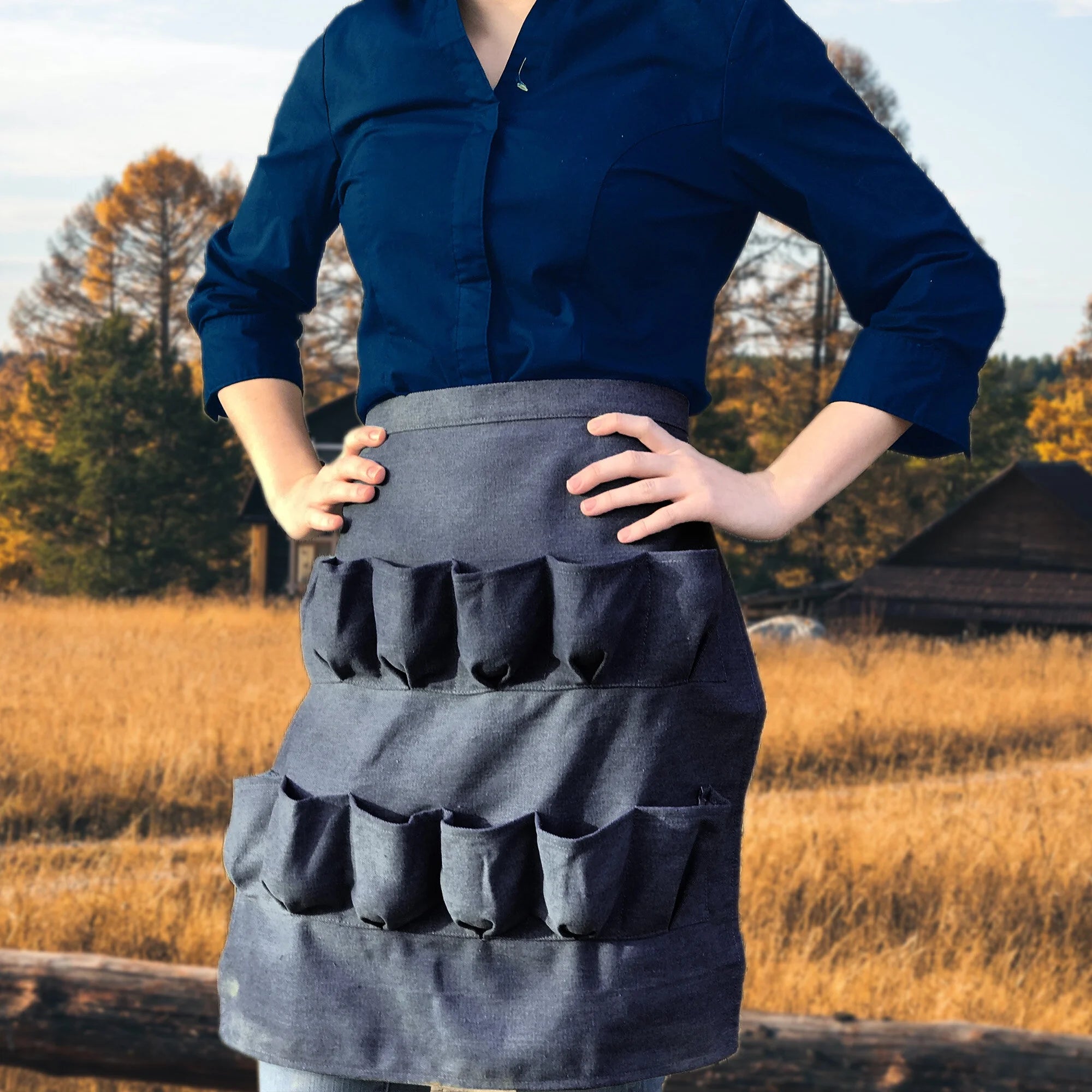 12 Pocket Denim Egg Gathering Apron L37821
