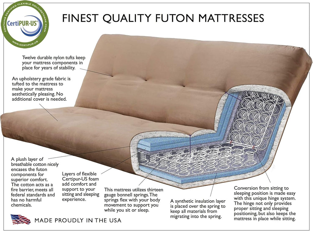Full Suede Black Futon A80971