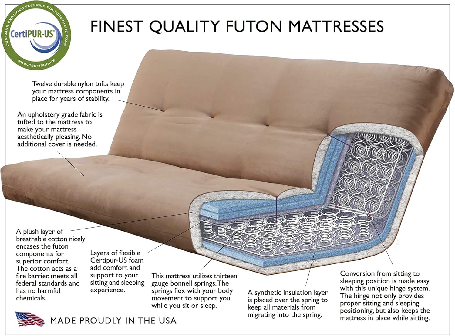 Full Suede Black Futon A80971