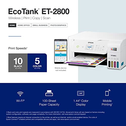 White Wireless Color All-in-One Supertank Printer Z317286
