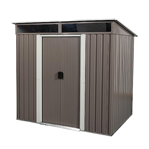 Gray Metal Storage Shed P476