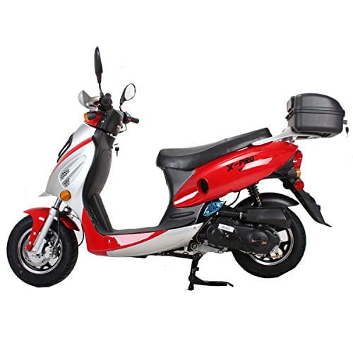 Red 50cc Moped with 10" Aluminum Wheels T609209