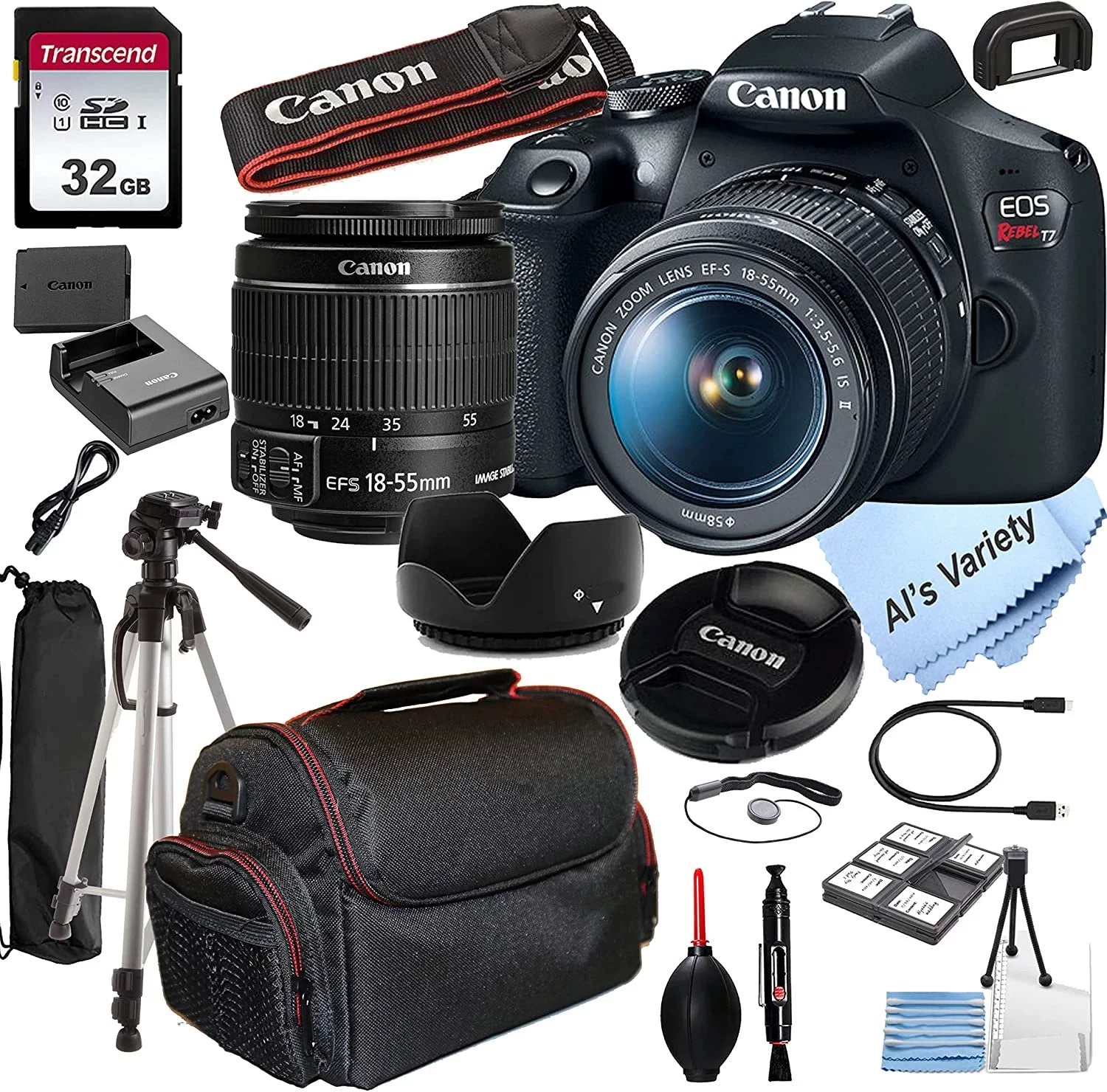 DSLR Camera with 18-55mm Zoom Lens 32GB Memory Card Case Tripod 20pc Bundle B899