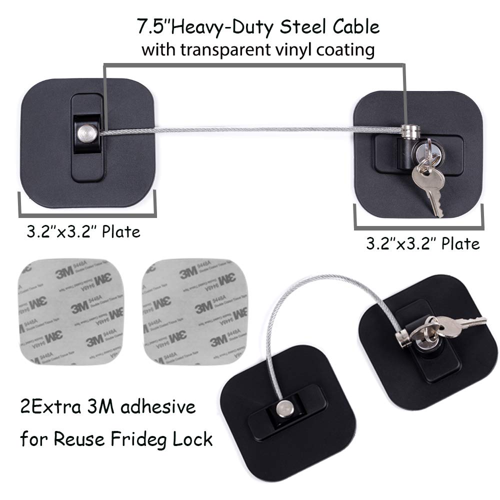 Black Refrigerator Lock with Keys 1 Pack B65812