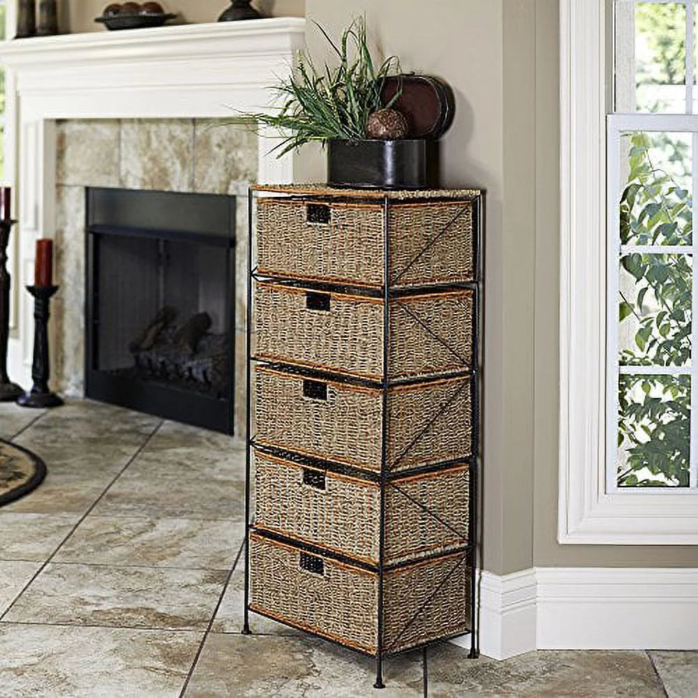 5-Drawer Rattan Storage Unit G5323
