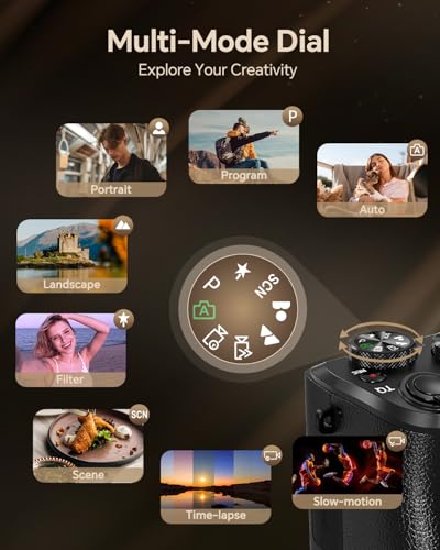 Black 88MP Autofocus WiFi Digital Camera with 64GB Card P566375