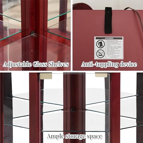 Lighted Corner Curio Cabinet with Glass Doors Q7459