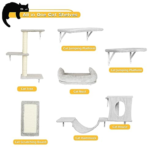 Grey 6pc Cat Wall Furniture Set F374562