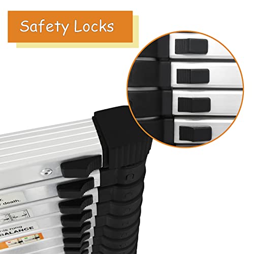 20.3ft Aluminum Extension Folding Ladder with Anti-Slip Rubber Feet P7295