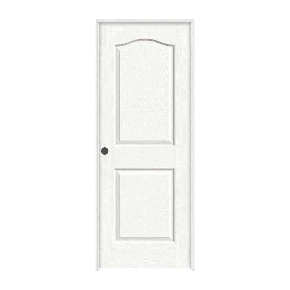 28 in. x 80 in. White Painted Right-Hand Textured Molded Composite MDF Single Prehung Interior Door M785