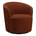 Burnished Orange Velvet Swivel Accent Chair I5923