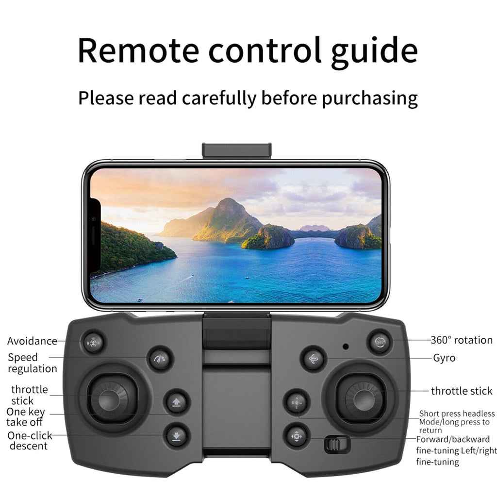 RC Drone 4k HD Wide Angle Camera WIFI FPV Dual Camera Quadcopter Black V411