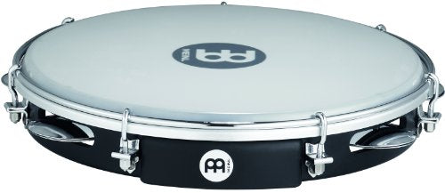 10-Inch ABS Plastic Pandeiro with Synthetic Head, Black Y70734