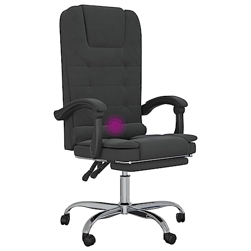 Black Velvet Massage Reclining Office Chair K258344