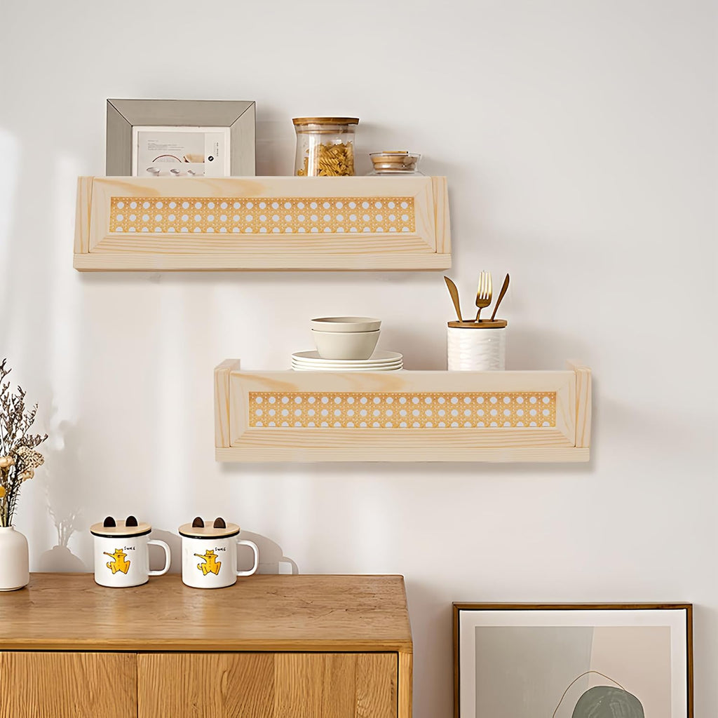 16" Rattan Shelf Set of 3 F158924