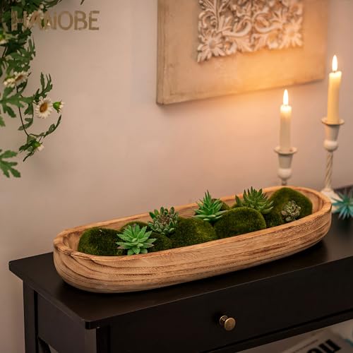 Large Rustic Burnt Wood Dough Bowl 22" M850173