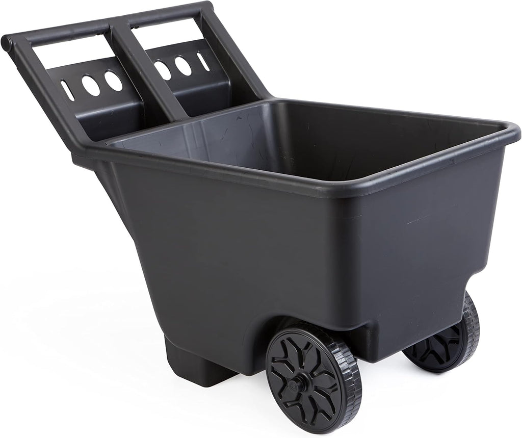 Heavy Duty Wheeled Cart, 4.5 Cubic Feet, 200-pound Capacity Black N93023