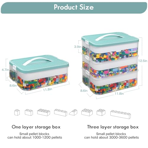 Blue Toy Storage Organizer with Compartments and Lids T4759