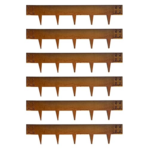 Corten Steel Landscape Edging 40 Inch Strips 8 Inch Depth 6 pcs Y242907