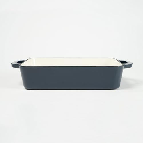 Red Enameled Cast Iron Rectangle Roasting Pan L44369