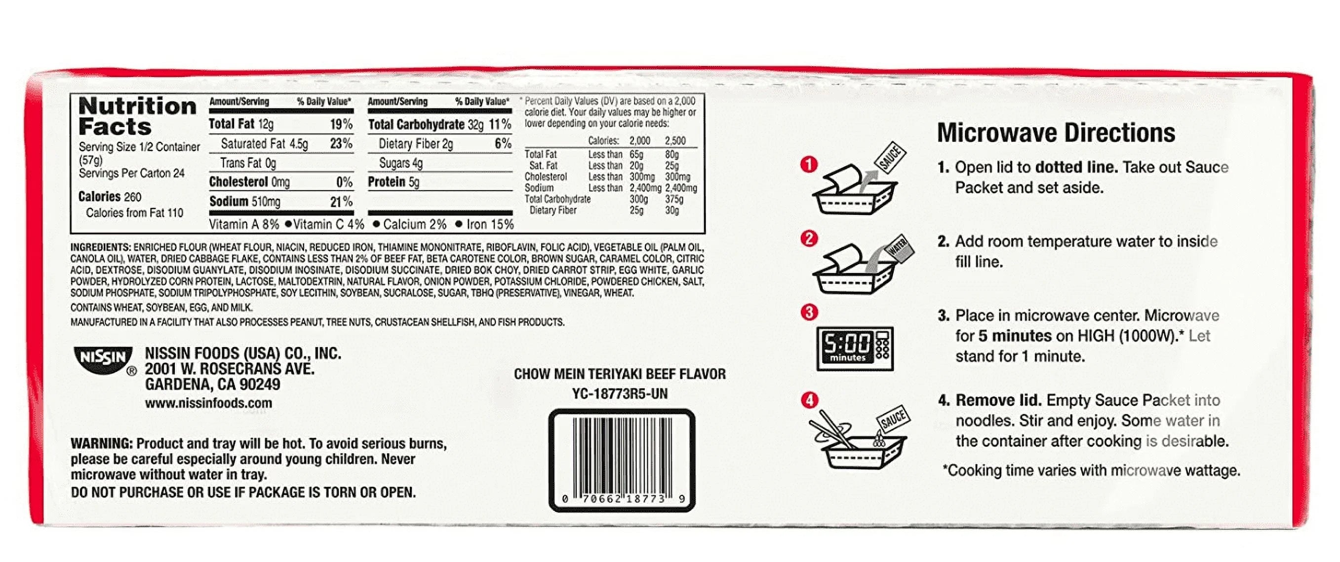 4.0 Ounce Pack of 12 Teriyaki Beef Chow Mein H216