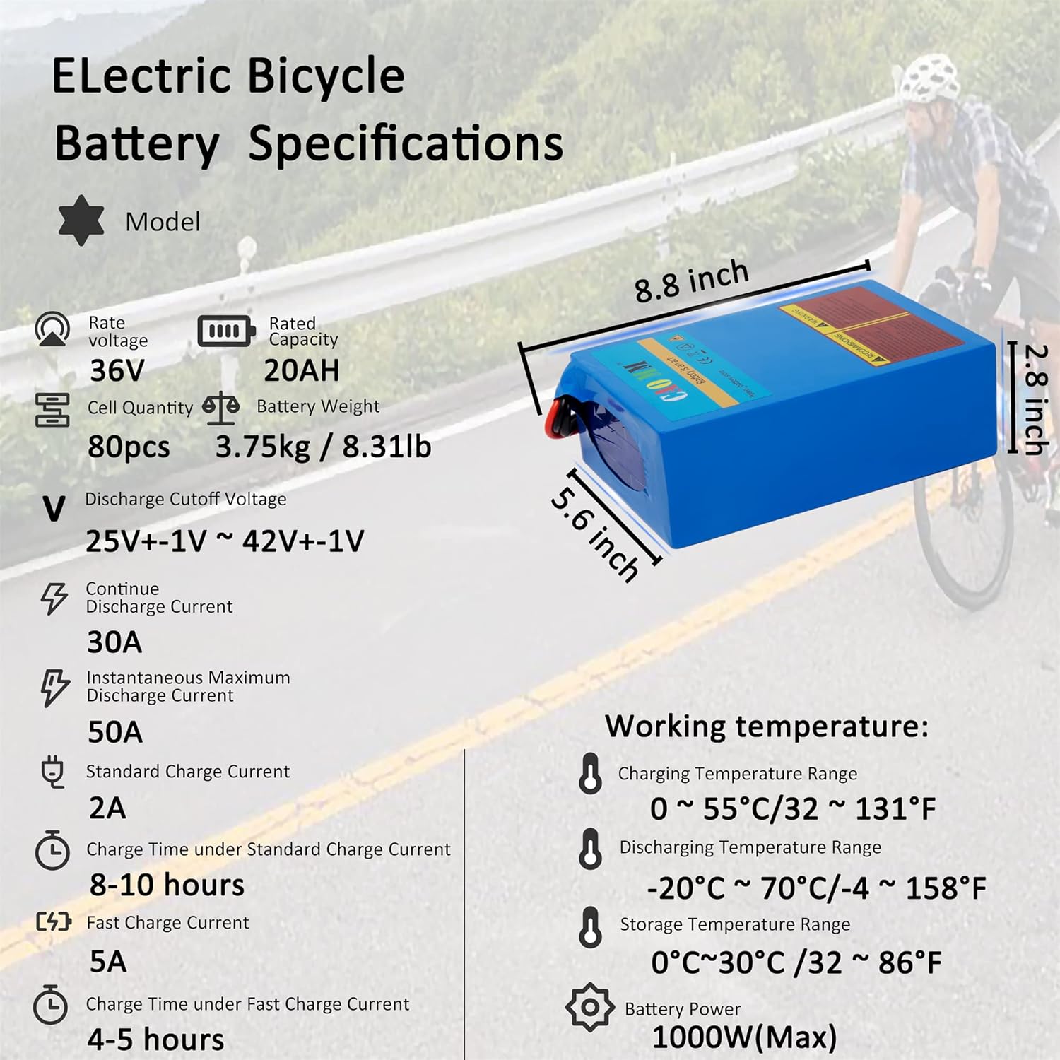 36V 20AH Lithium Battery Pack K7538