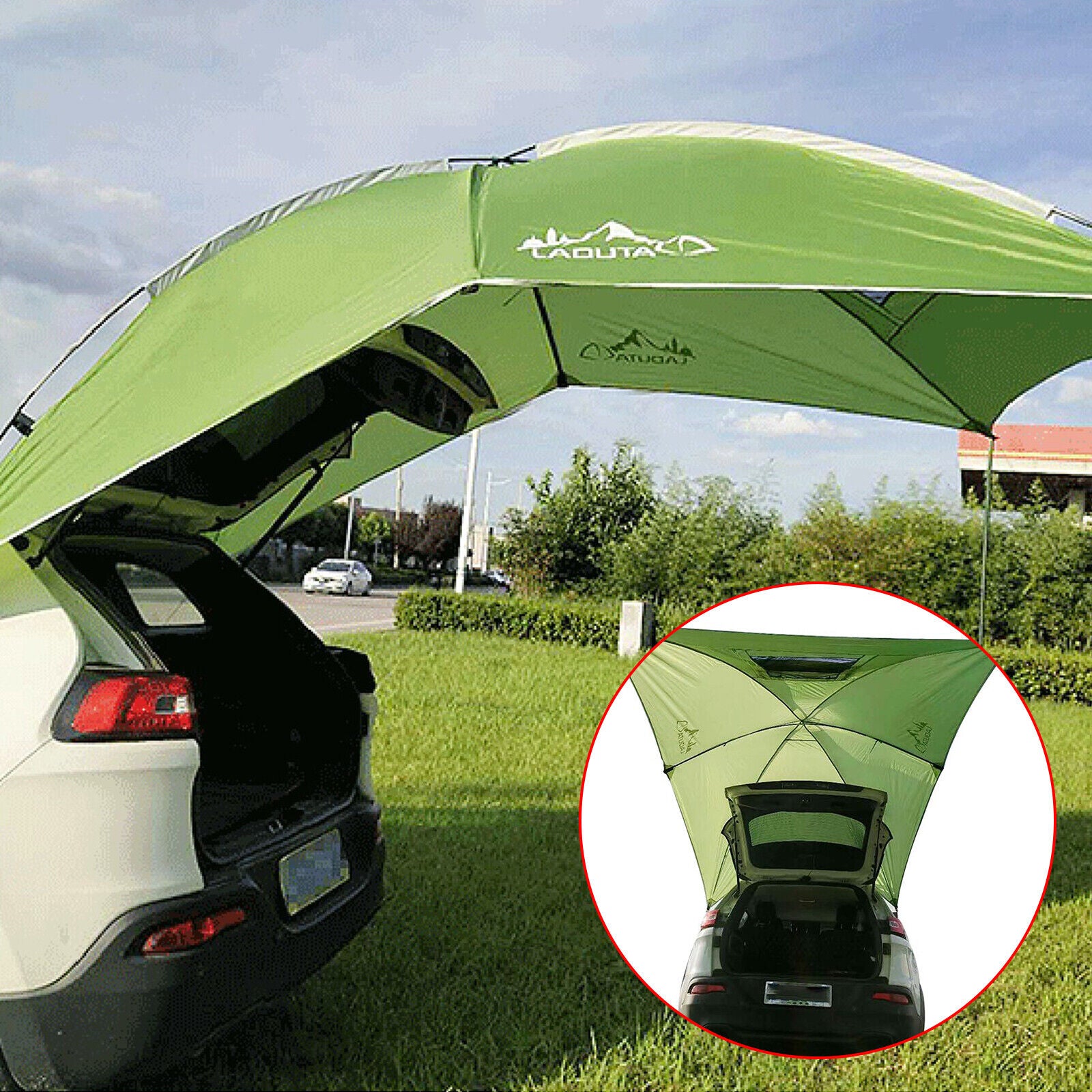 Green Waterproof Car Tailgate Tent Z6867