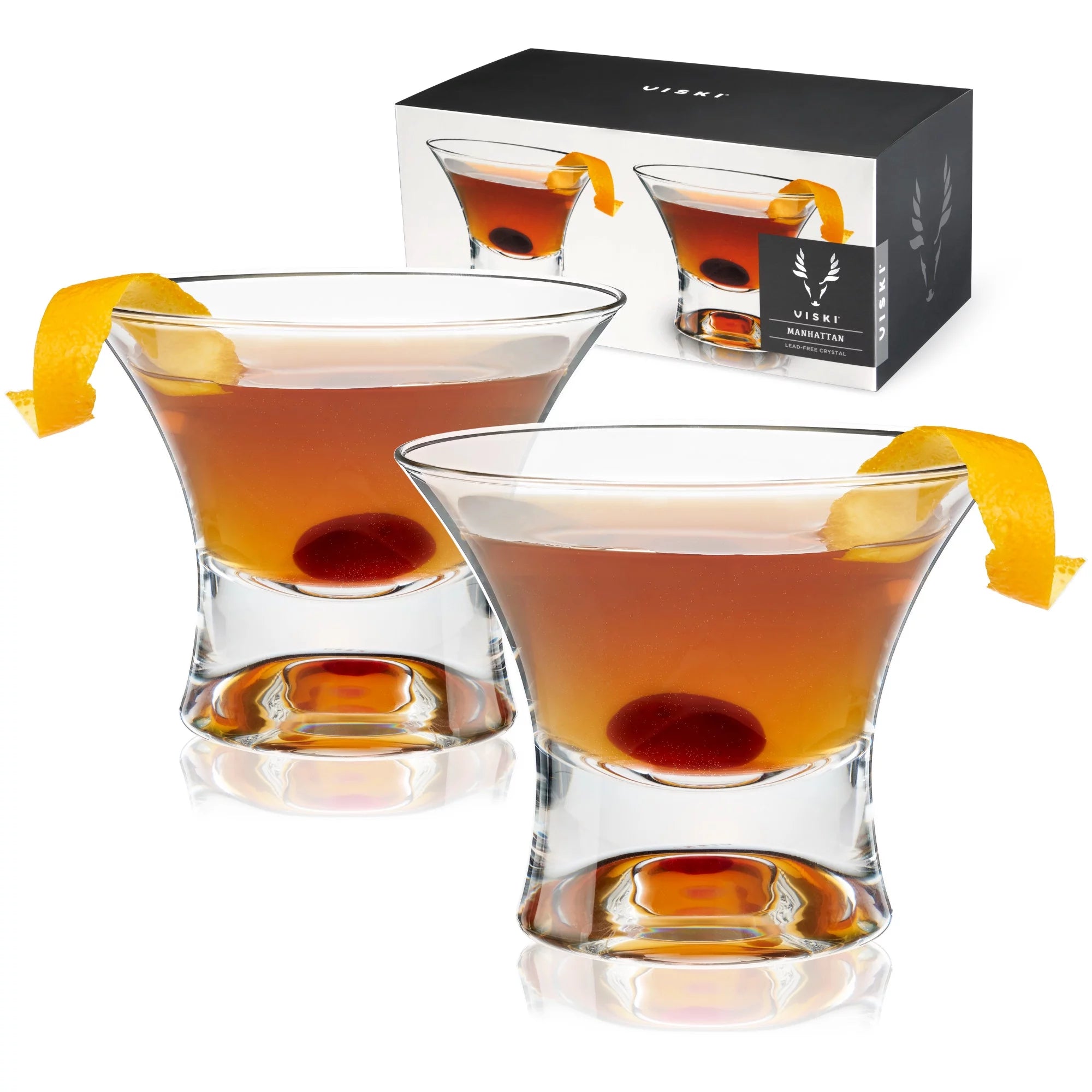Heavy Base Crystal Manhattan Glasses Cocktail Glass Set J91485