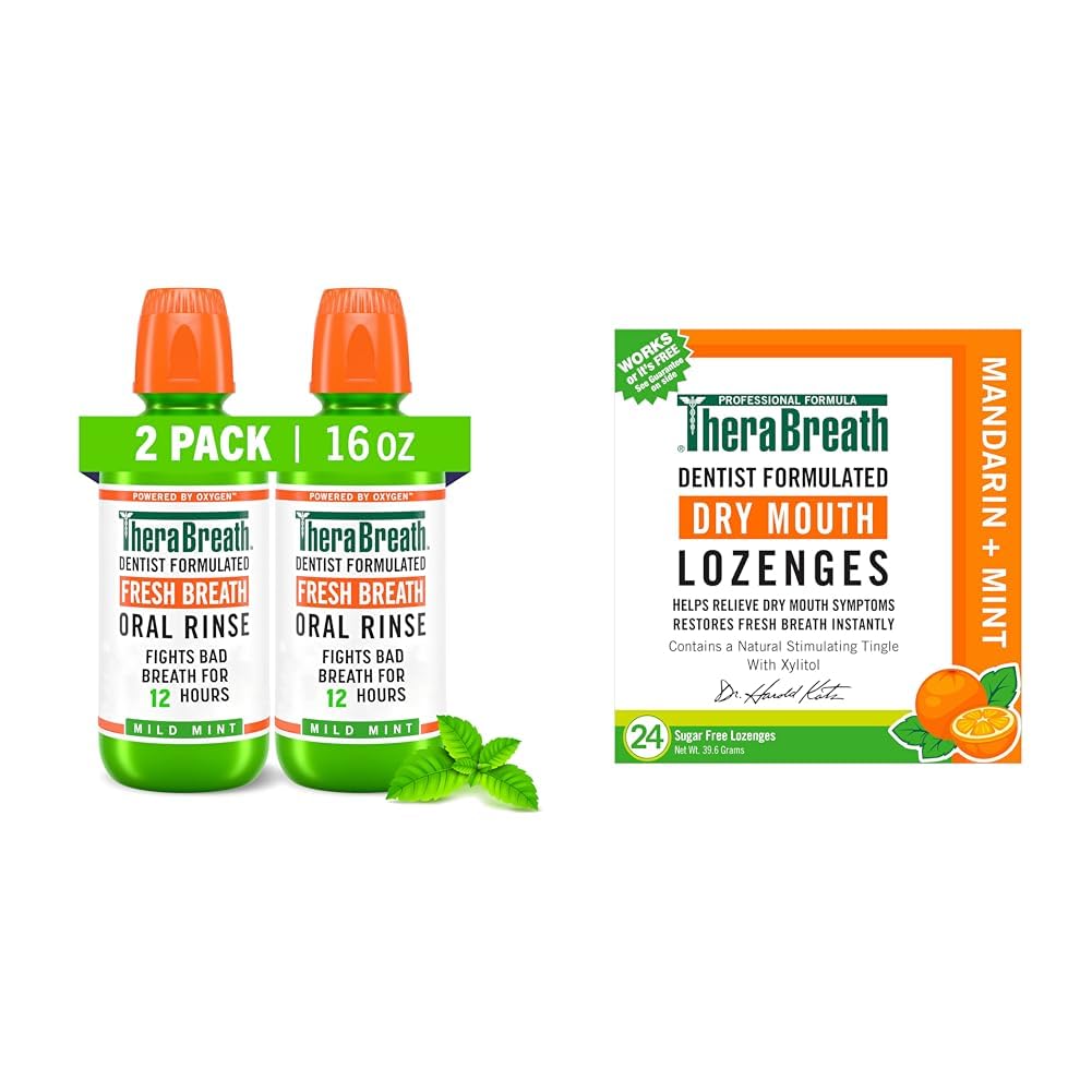 Mild Mint Mouthwash (2pk 16oz) and Mandarin Mint Lozenges (24ct) B970