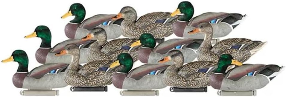 12 Pack Flocked Head Mallard Decoys E22778