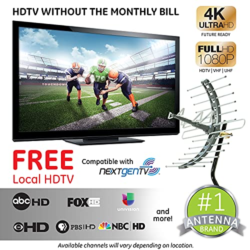 Outdoor Amplified TV Antenna with 50 ft. Coax Cable H90050