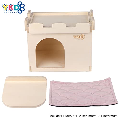 Ventilated Wooden Small Animal Hideout with Multiple Doors (Large) K835