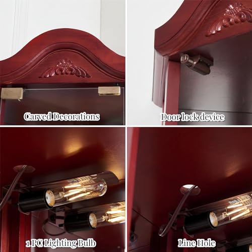 Lighted Corner Curio Cabinet with Glass Doors Q7459