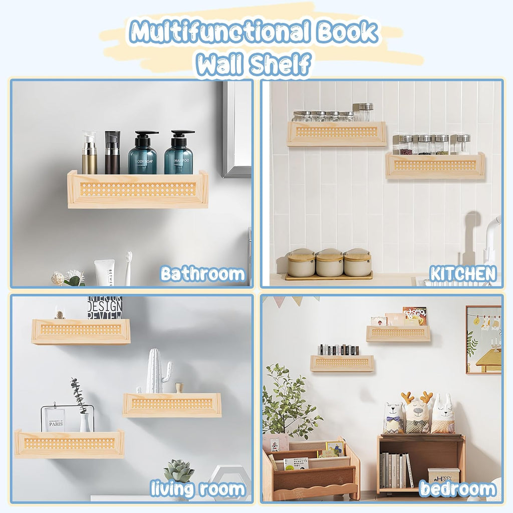 16" Rattan Shelf Set of 3 F158924