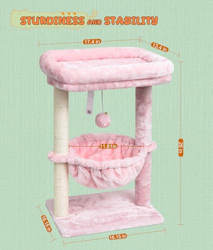 Small Cat Tree with Scratching Post and Basket K431