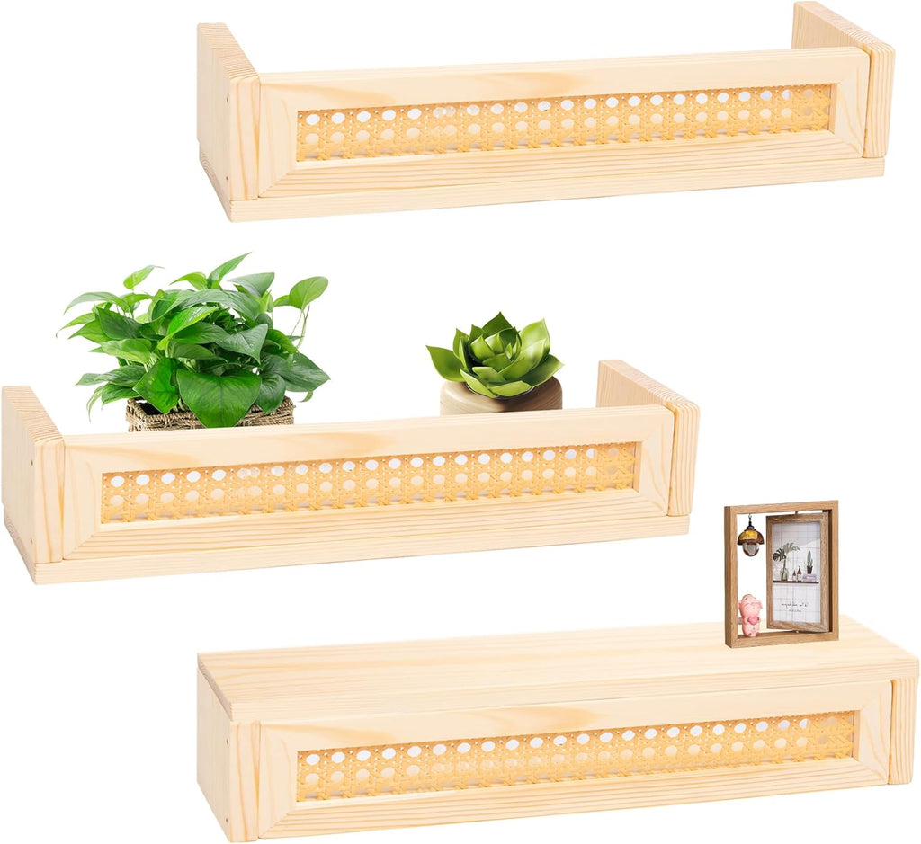 16" Rattan Shelf Set of 3 F158924
