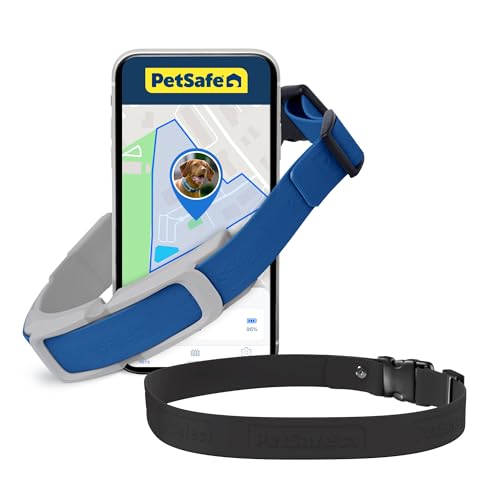 GPS Dog Collar with App, Waterproof Rechargeable (Blue, Grey) T4716