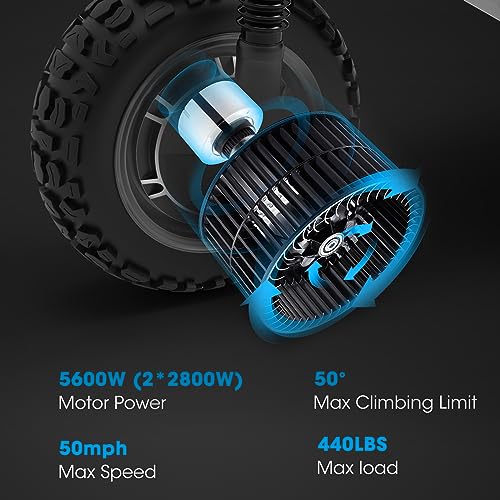 60V 38.4Ah Dual Motor Electric Scooter with 11" All-Terrain Tires D560