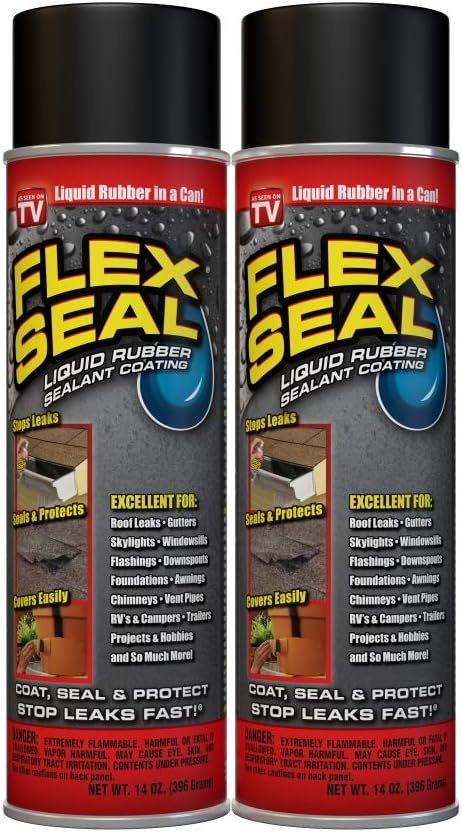 14 oz 2-Pack Black Waterproof Rubber Spray Sealant Coating Z551120