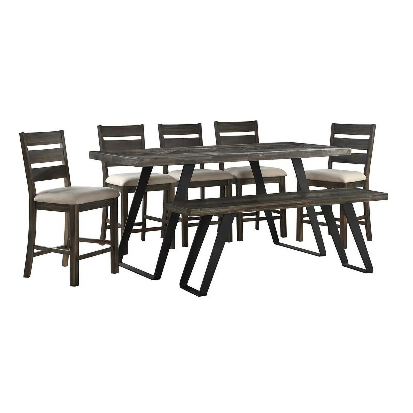 Wood Herringbone Counter Height Dining Table P33222