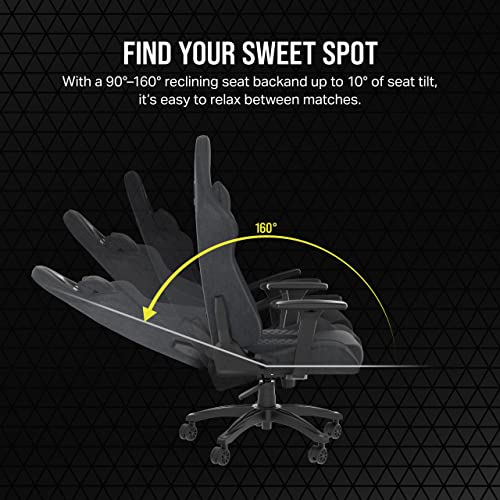 Gray and Black Fabric Gaming Chair with Lumbar Pillow and Neck Pillow T121