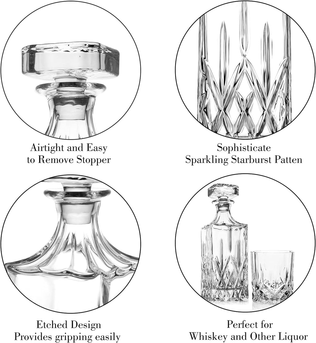 Lead-Free Crystal Whiskey Decanter with Glass Stopper G7823