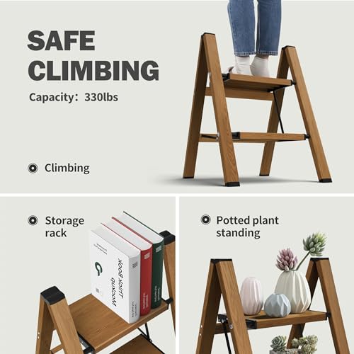 Gold Aluminum 3 Step Folding Stool C318