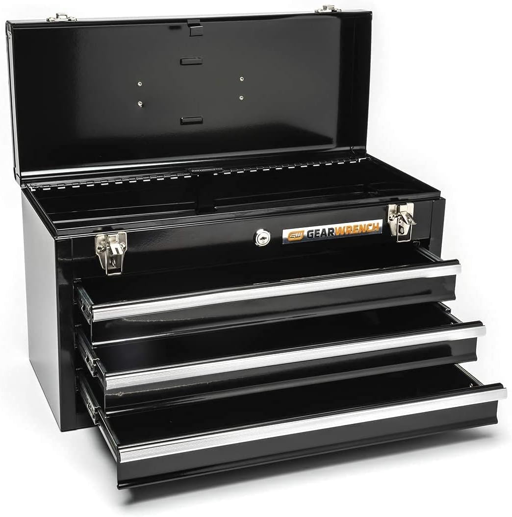 20inch 3 Drawer Steel Tool Box Black Q722