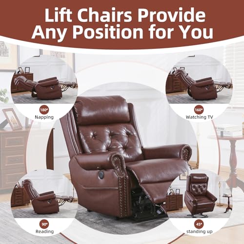 Oversized Power Lift Recliner Chair with Massage and Heat Chenille C4107