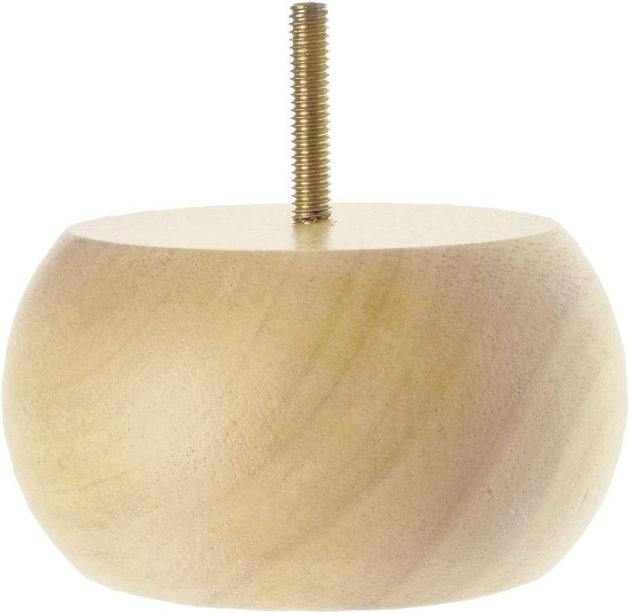 4 Pack Unfinished Solid Hardwood Bun Foot Leg A67936