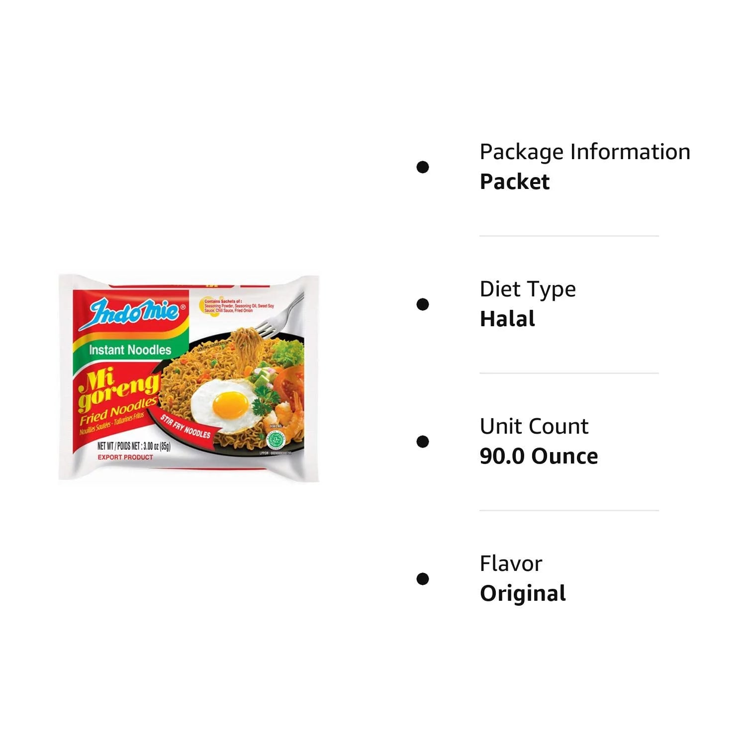 Instant Stir Fry Noodles, Original Flavor, 3 Ounce (Pack of 30) E23943