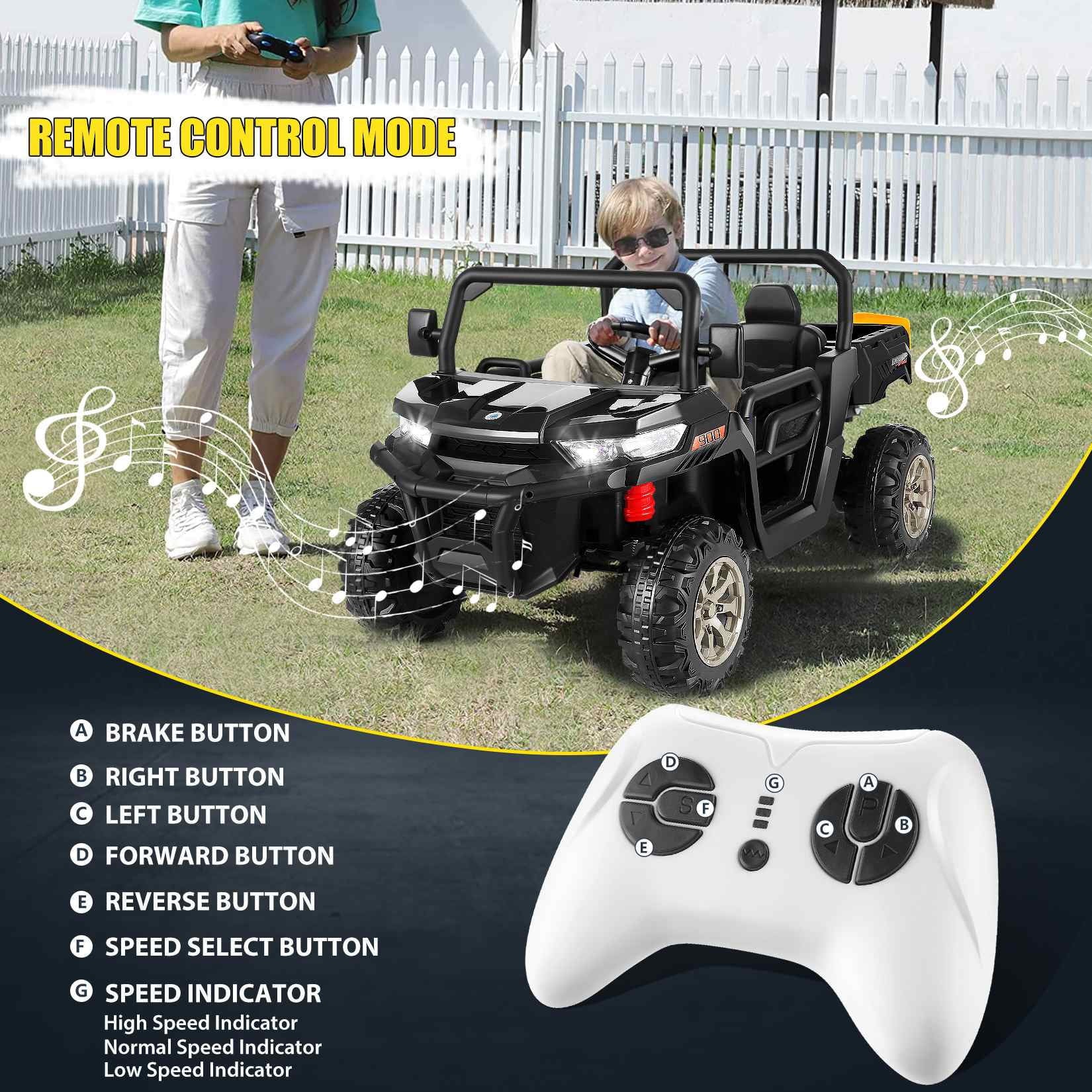 Black 24 V 2 Seater Electric Ride on Dump Truck with Remote Control D655632