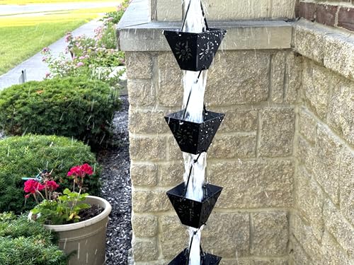 Black Powder Coated Metal Rain Chain E32799