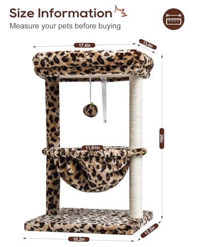 Small Cat Tree with Scratching Post and Basket K431